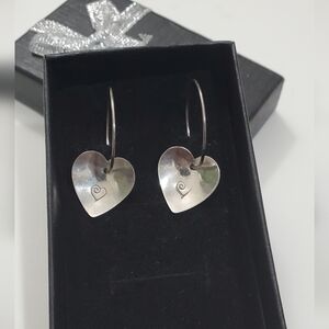 Antique Hearts Hoop Earrings